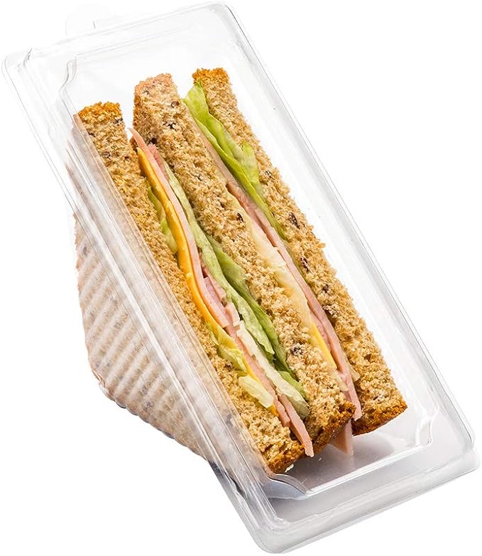 Thermo Tek Triangle Clear Plastic Sandwich Container with Lid 6 1/4