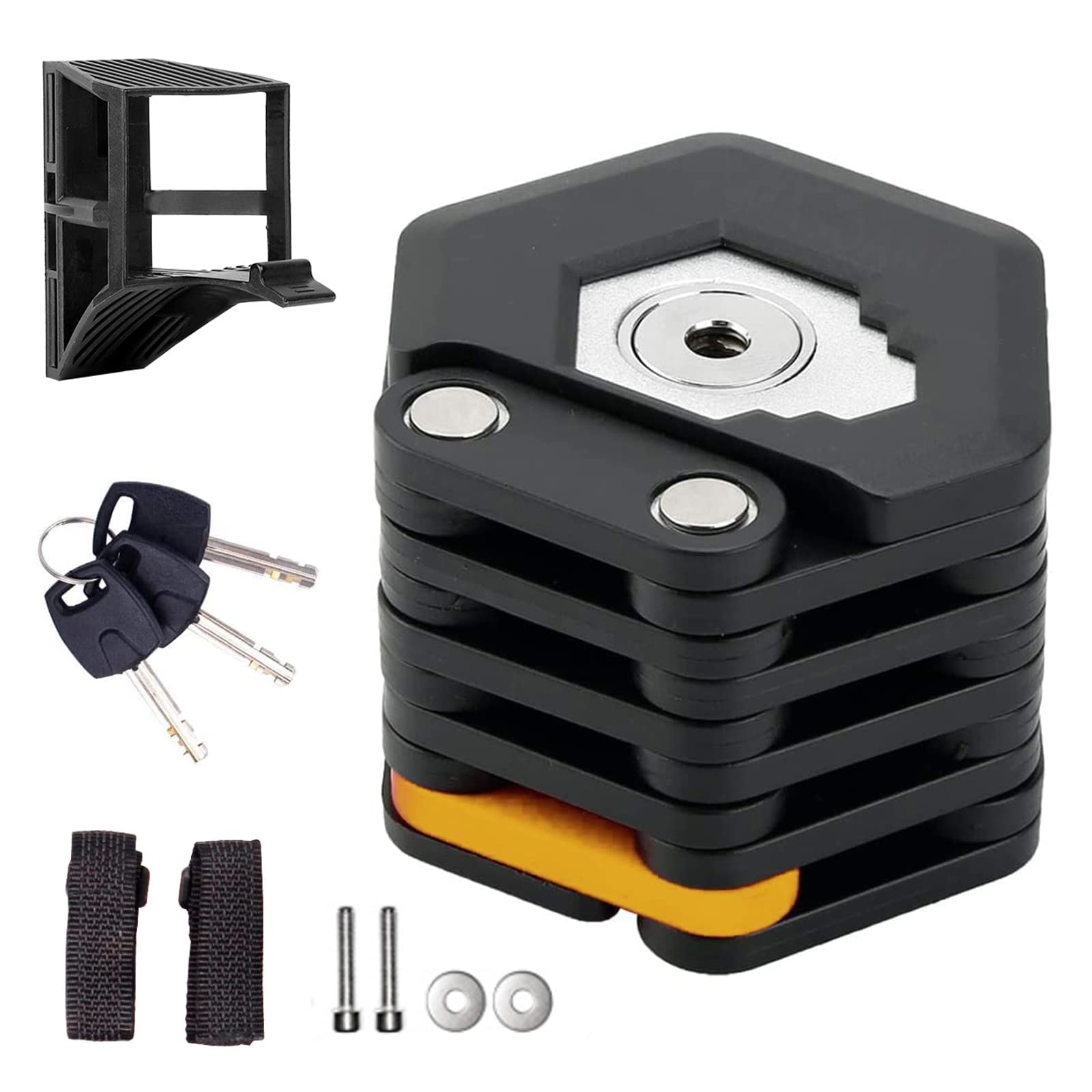 OneGas Folding Locks, 2.8 FT (85CM) Heavy Duty Bicycle Lock, Security Level 6, Anti-Theft Combination, 3 Keys