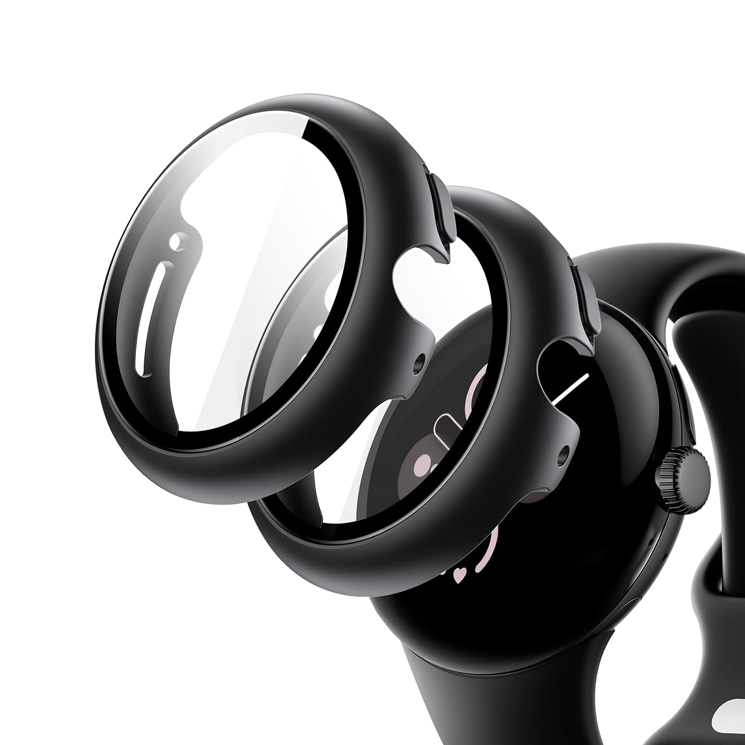 Sichy Case with Screen Protector for Google Pixel Watch 2/1 41mm, Full Coverage Premium PC Hard Thin Cover Scratch Resistant Protective Screen Cover Case Compatible with Google Pixel Watch, 2 Pack