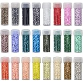 INSPIRELLE Uniform 120 Gram 12/0 (2mm) Cylinder Glass Seed Beads for Craft Jewelry Making, 24 Matte Opaque Dyed Colors