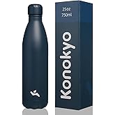 Konokyo Insulated Water Bottles,25 oz Double Wall Stainless Steel Vacumm Metal Flask for Sports Travel,Navy Blue