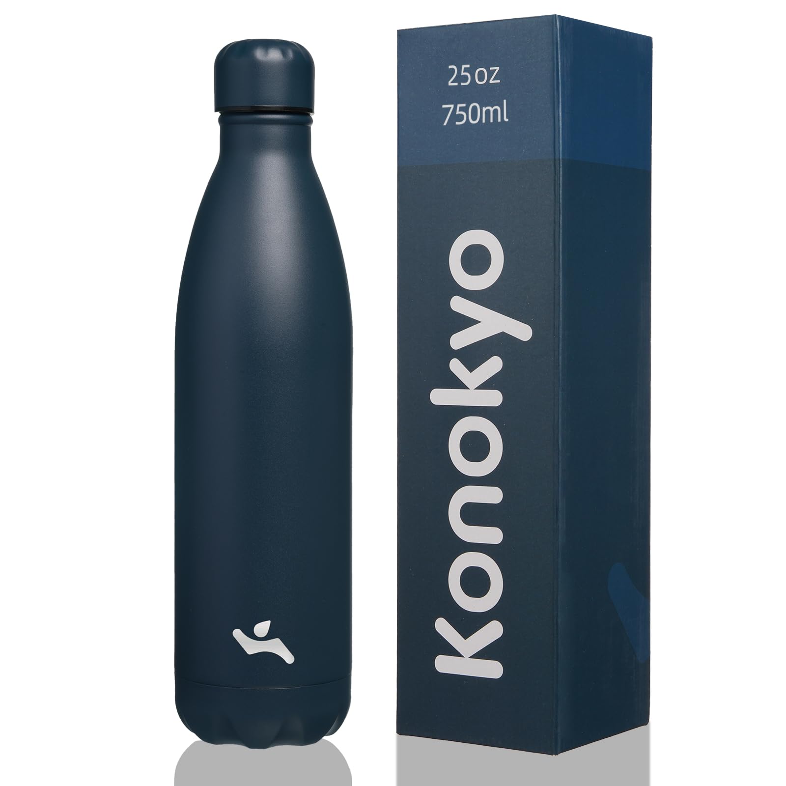 Photo 1 of Konokyo Insulated Water Bottles,25 oz Double Wall Stainless Steel Vacumm Metal Flask for Sports Travel,Navy Blue