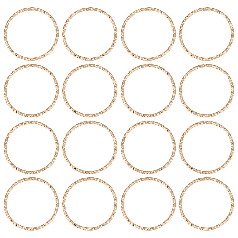 Beebeecraft 1 Box 50Pcs Closed Jump Ring 18K Gold Plated Brass Textured Round Linking Rings for Earring Bracelet Necklace Jewelry DIY Craft Findings
