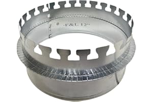 F AND L ALUMINUM PARTS F&L Indutries 12 inch Duct Board Collar in 28 Gauge Galvanized Steel, Tab Collar for R4, R6 and R8 Ductboard Insulation Compatible With All Ductboard Thicknesses - Made in the USA.