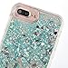 SUPVIN Bling Glitter Sparkle Shiny Liquid Phone Case for Girls Women Floating Bumper Cute Case with Rhinestone Diamond [TPU+PC] Compatible for iPhone 7 Plus/iPhone 8 Plus(Green)