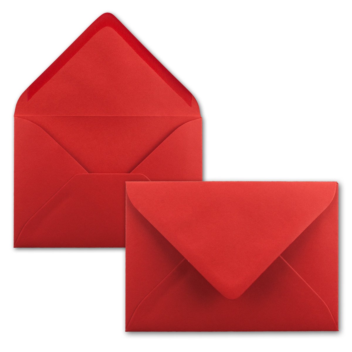 FarbenFroh Envelope with Pointed Flap, DIN C7, Wet Seal, Small Blank Envelopes, Mini Envelopes, Ideal for Christening, Birth, Christmas and Gift Cards 50 Pieces 29 - Red