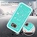 LeYi for Galaxy S7 Active Case with HD Screen Protector, Glitter Cute Girl Women [PC Silicone Leather] Dual Layer Heavy Duty Protective Phone Case for S7 Active SM-G891A Mint(Not Fit Galaxy S7)