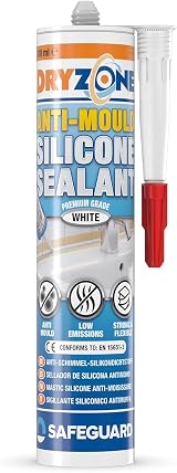 Dryzone White Anti-Mould Silicone Sealant Sanitary-Grade Waterproof