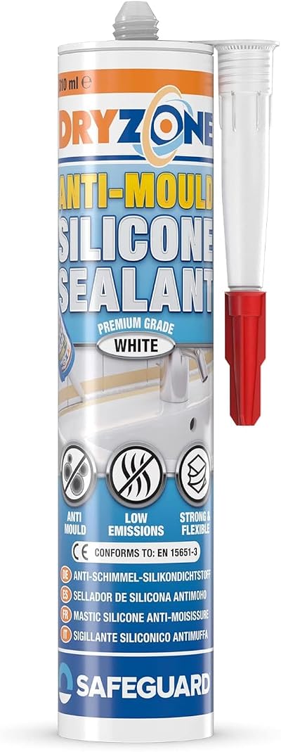 Dryzone White Anti-Mould Silicone Sealant Sanitary-Grade Waterproof