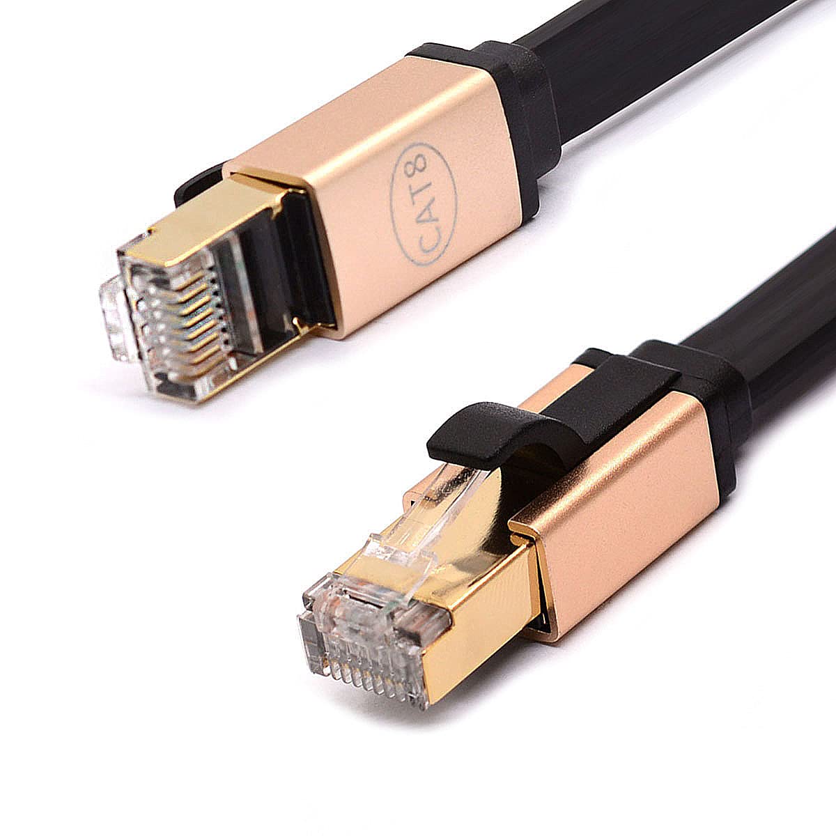 HTGuoji Flat Cat8 Ethernet Cable Cat 8 LAN Network Cable 40Gbps 2000Mhz High Speed Gigabit SFTP Internet Cord for Modem Router Patch Panel Laptop TV box PC Switches (2 M)