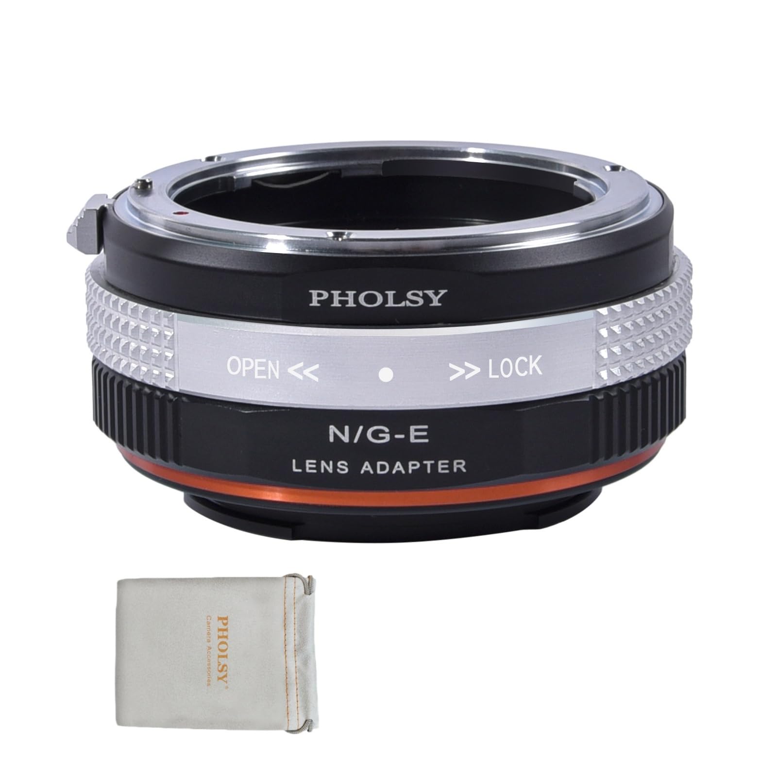 PHOLSY Lens Mount Adapter Manual Focus: Compatible with Nikon F (G-Type) Lens to Sony E (NEX) Camera Body
