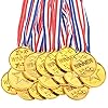 Medals Awards For Adults And Kids, 30 Pieces Gold Plastic Winner Award Medals Gold Winner Medals For Awards With Ribbon Necklaces, Medals For Sports