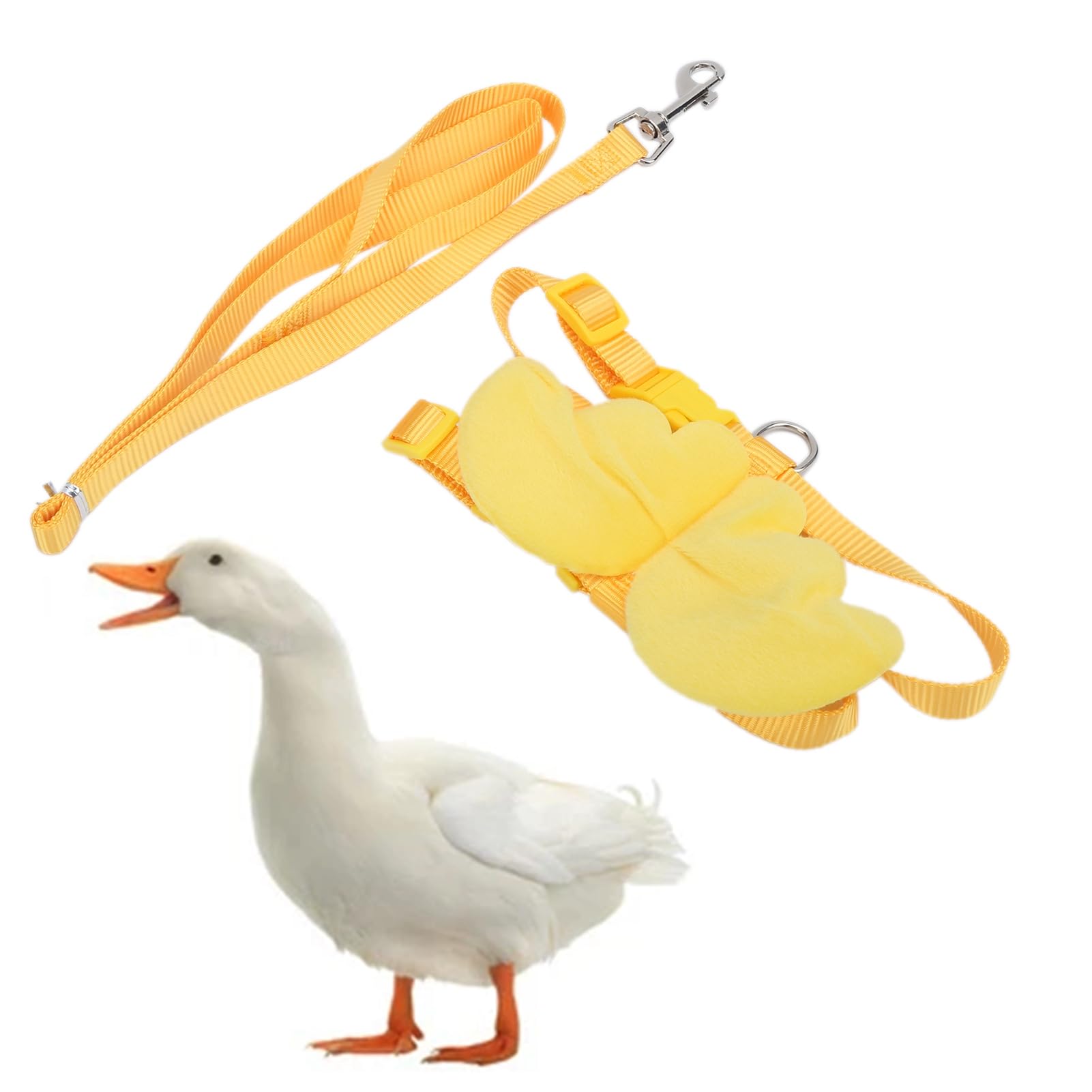 Duck Harness and Lead Adjustable Chicken Walking Harness Breathable Pet Vest for Duck Chicken Hen Training Walking[Yellow M] Basic Leads