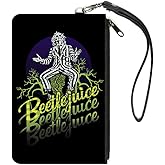 Wallet Canvas Zip Clutch Beetlejuice Sitting on Tombstone Pose Trees