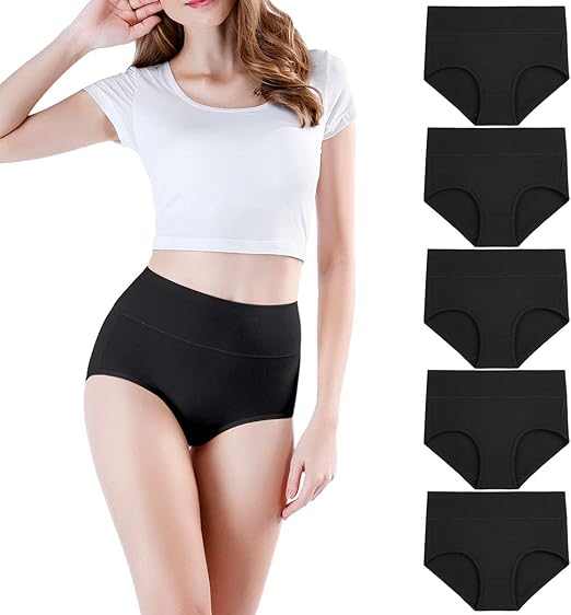 Amazon.com: Wirarpa - Calzones de algodón de talle alto para mujer, ropa interior, suaves, transpirables, cobertura completa, multipaquete: Clothing