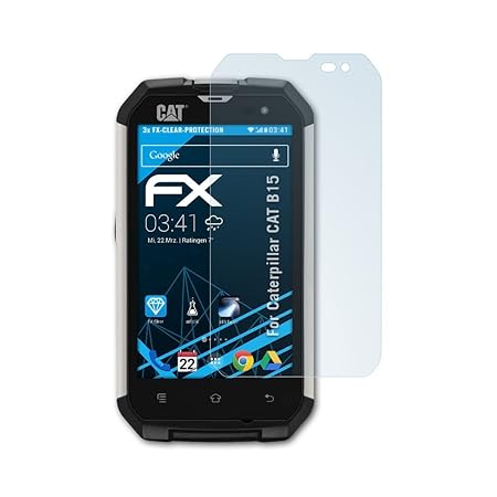 atFolix Schutzfolie kompatibel mit Caterpillar CAT B15 Folie, ultraklare FX Displayschutzfolie (3X)