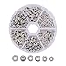 PH PandaHall 300pcs 6 Style Antique Silver Spacer Beads Tibetan Bali Alloy Tube Metal Spacers for Bracelet Necklace Jewelry Making Findings Accessories primary