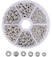 PH PandaHall 300Pcs 6 Colori Connettori Tibetani Perline Perline Tubo In Lega Distanziatore Perline Appendiabiti Per Gioielli Che Si Adattano a Fascini Europei Pendenti Per Bracciali