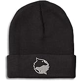 Custom Beanies for Men Yin Yang Wolf Silver Embroidery Skull Cap Winter Hats for Women Acrylic One Size