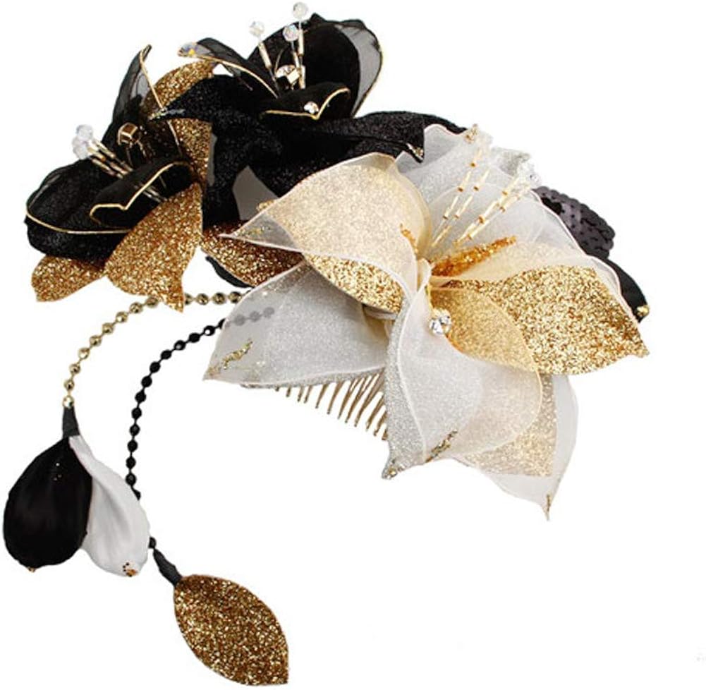 Sweet Angel 髪飾り リリー ゴールド 金 黒 ブラック 百合 大輪 ユリ カサブランカ 金色 黒 和装小物 ヘアアクセサリー 日本製 Kky114 和装小物 通販 Amazon