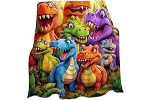 BIQOZI Soft Funny Throw Blanket Cute Smiling Dinosaurs HD Digital Print Flannel, Dragon Blanket for for Girls Boys(30 * 40in)