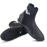 XUKER Neoprene Diving Wetsuit Boots 3mm 5mm Zipped Adult Unisex Water Boots Glued Blind Stitched with Anti-Slip Rubber Sole for Water Sports