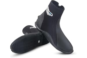 XUKER Neoprene Diving Wetsuit Boots 3mm 5mm Zipped Adult Unisex Water Boots Glued Blind Stitched with Anti-Slip Rubber Sole for Water Sports