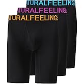 Natural Feelings Mens Underwear Modal Boxer Briefs 9 Inch Long Leg Boxer Briefs for Men Pack