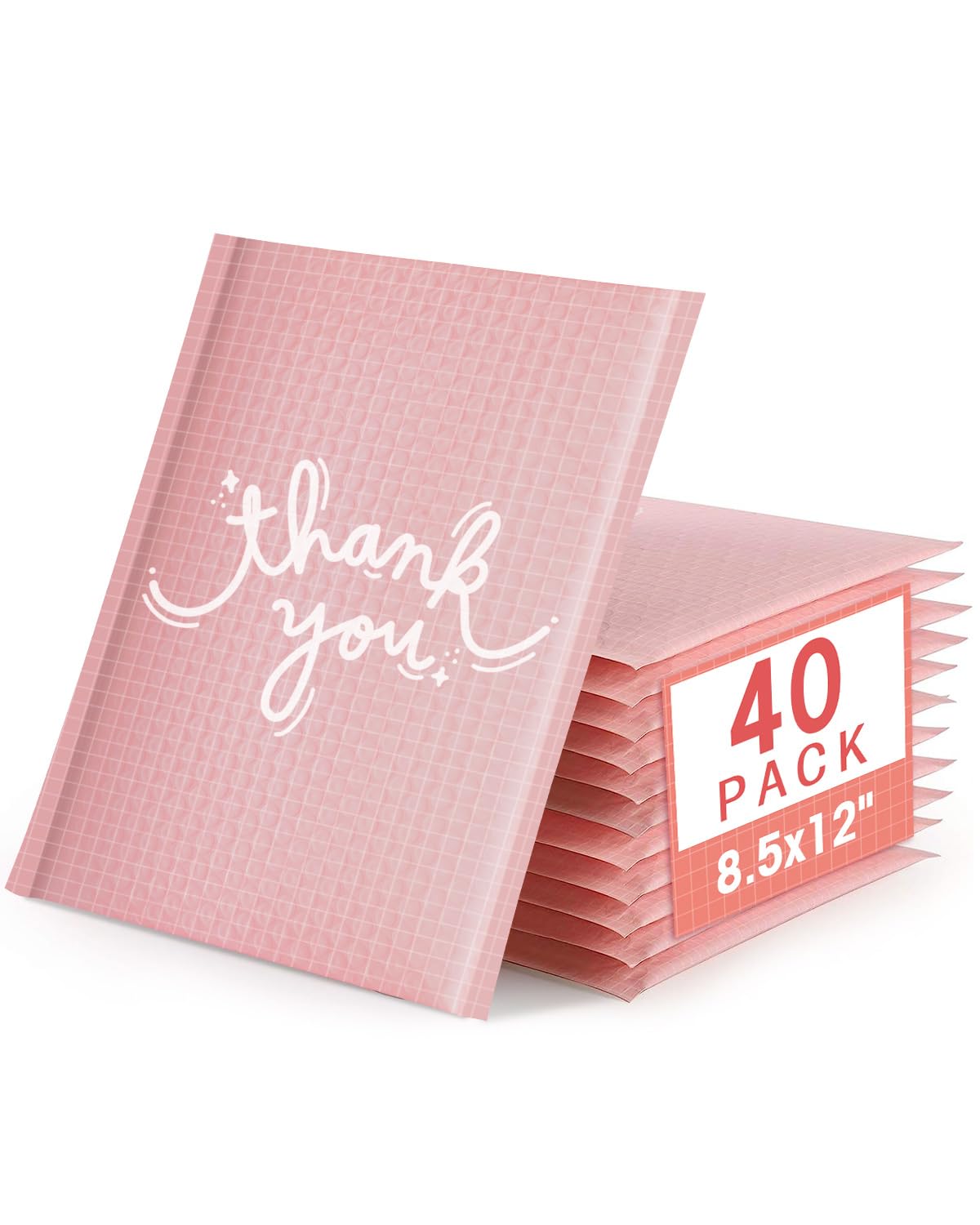 Photo 1 of Cozymood Bubble Mailers 8.5 x 12 Inch 40 Pack Usable Size 8.5 x 11'' Thank You Pink Bubble Mailer Waterproof Padded Envelopes Self Seal Cushioning for Gifts Packaging, Mailing, Small Business Bulk