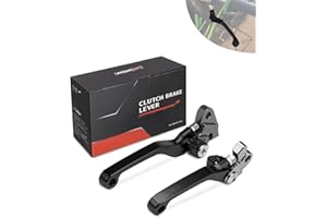 JFG RACING Billet Pivot Foldable Clutch Brake Lever for KX125 06-08/KX250 05-08/KX250F 05-12/KX450F 06-12 - Black
