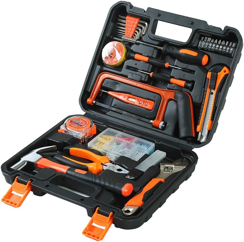 Topkar 22 Pieces Household Hand Tool Kit, Home Auto Repair Toolbox Storage Case