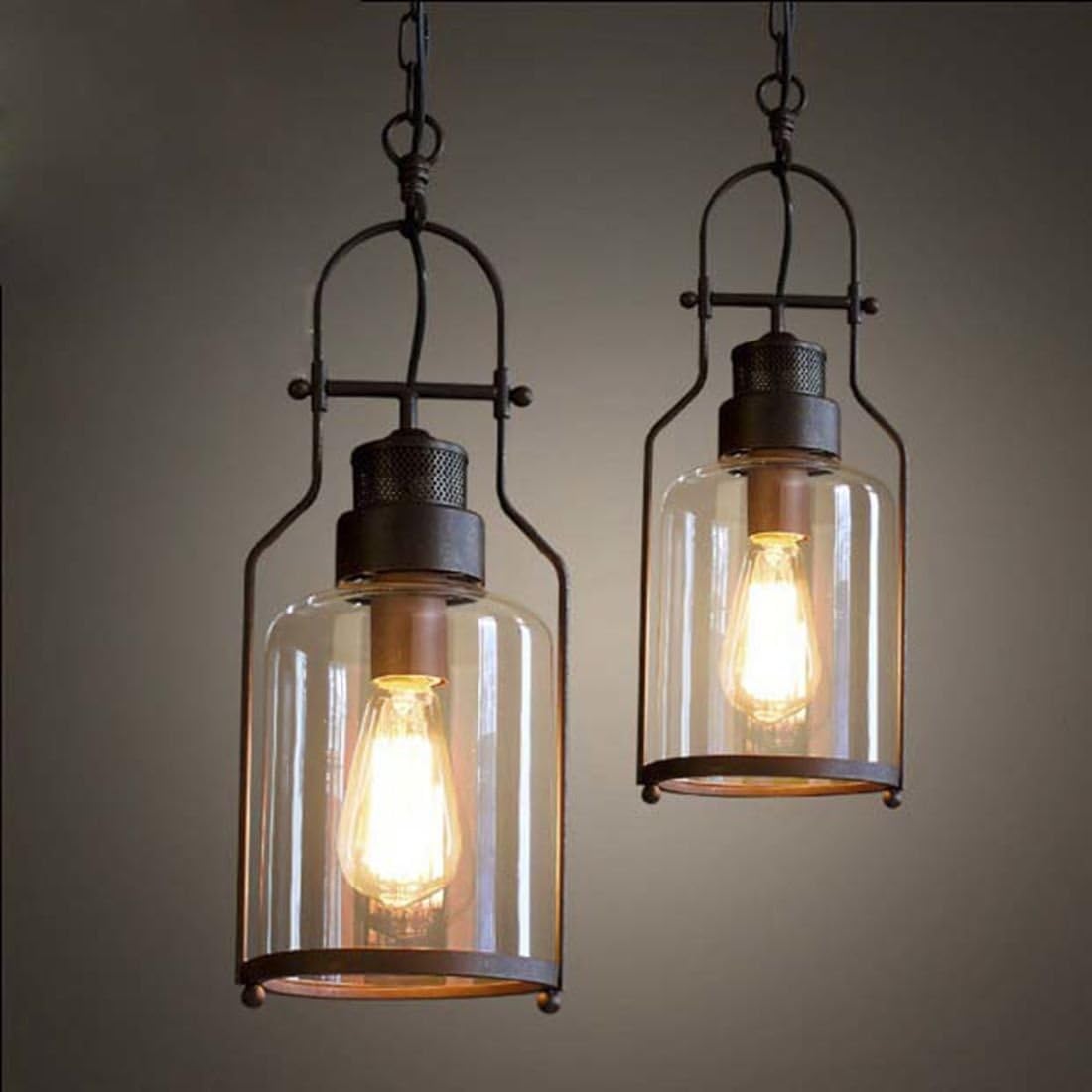 BAYCHEER 6'' Wide Retro Ceiling Light Pendant Light Country Style Rust