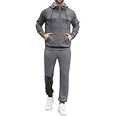 LecGee Men's Fall 2 Pieces Tracksuit Set Hoodie Long Sleeve 1/4 Zip Sweatsuits Casual Outfit With Kangaroo Pouch Pocket