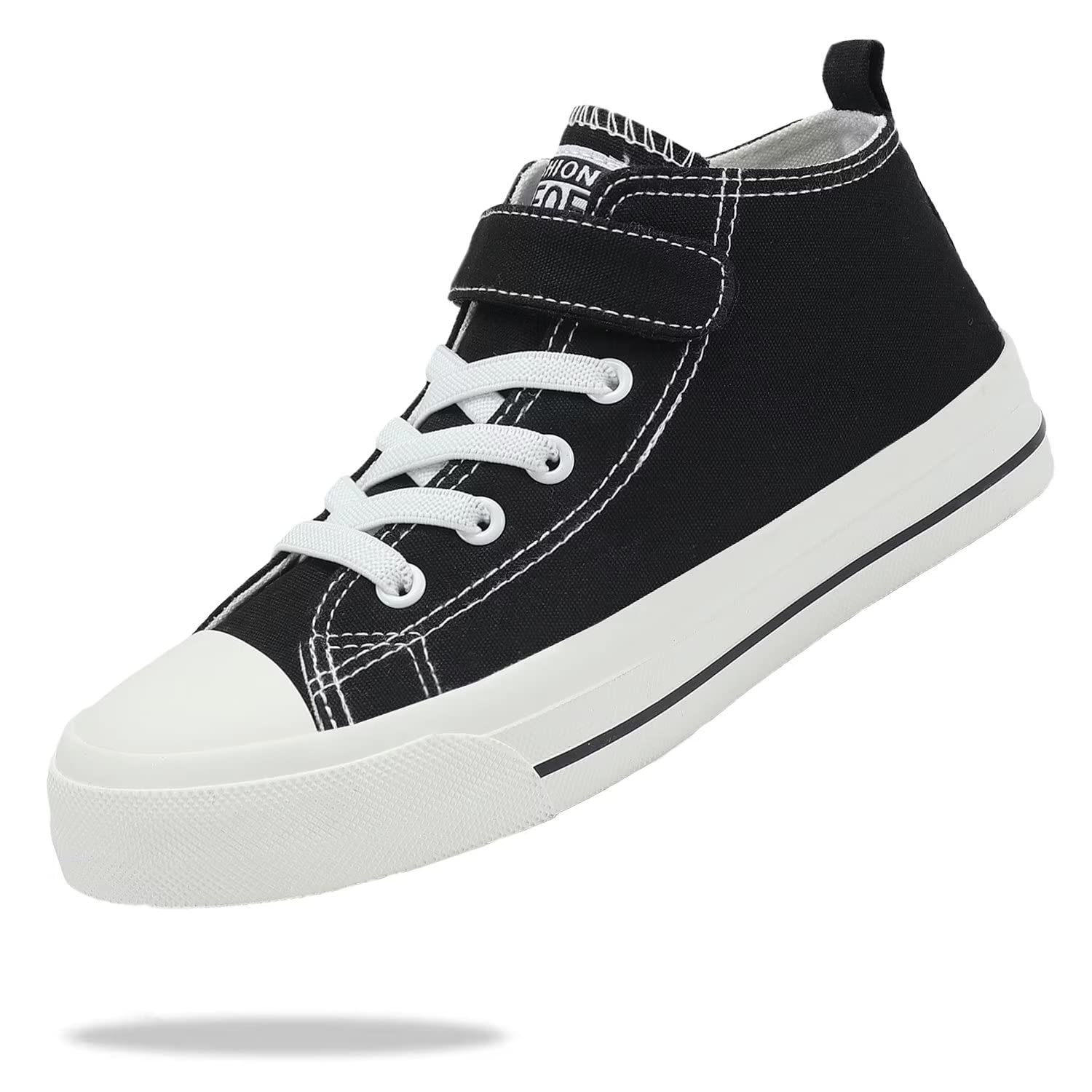 Fefoe Toddler Boys Black Canvas Walking Shoes Kids