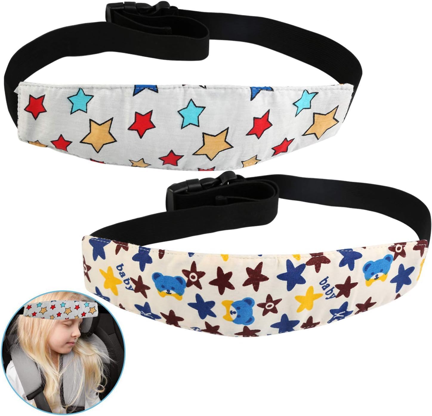 LEADSTAR Baby Car Seat Head Support,Adjustable Child Head Rest Sleeping Head Support Band Toddler Safety Car Seat SleepHead Strap Neck Protection Belt Nap Aid Belt