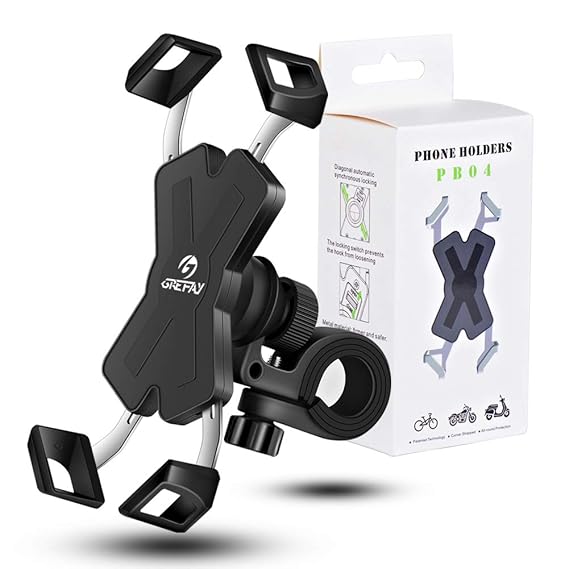 Grefay Fahrrad Handyhalterung, Edelstahl Motorrad Fahrrad Handy Halterung Outdoor Motorrad Fahrrad Lenker Mit 360 Drehen, PB0