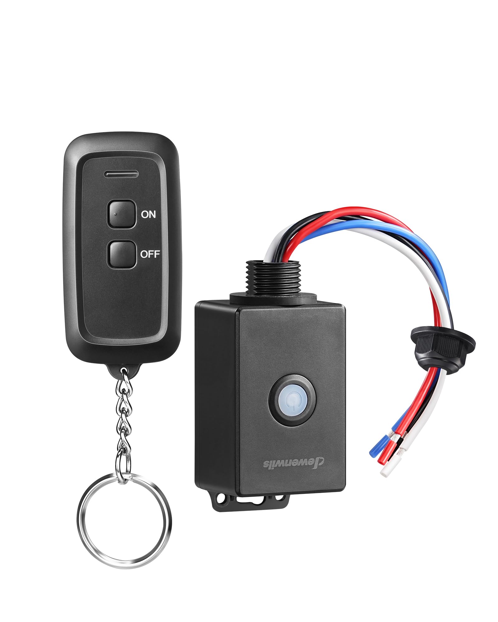 DEWENWILS Outdoor Wireless Light Switch Kit, No in-Wall Wiring Required Remote Light Switch, 30M Range & IP65 Waterproof, 15A Wall for Ceiling Light, Fan, Lamp, Black