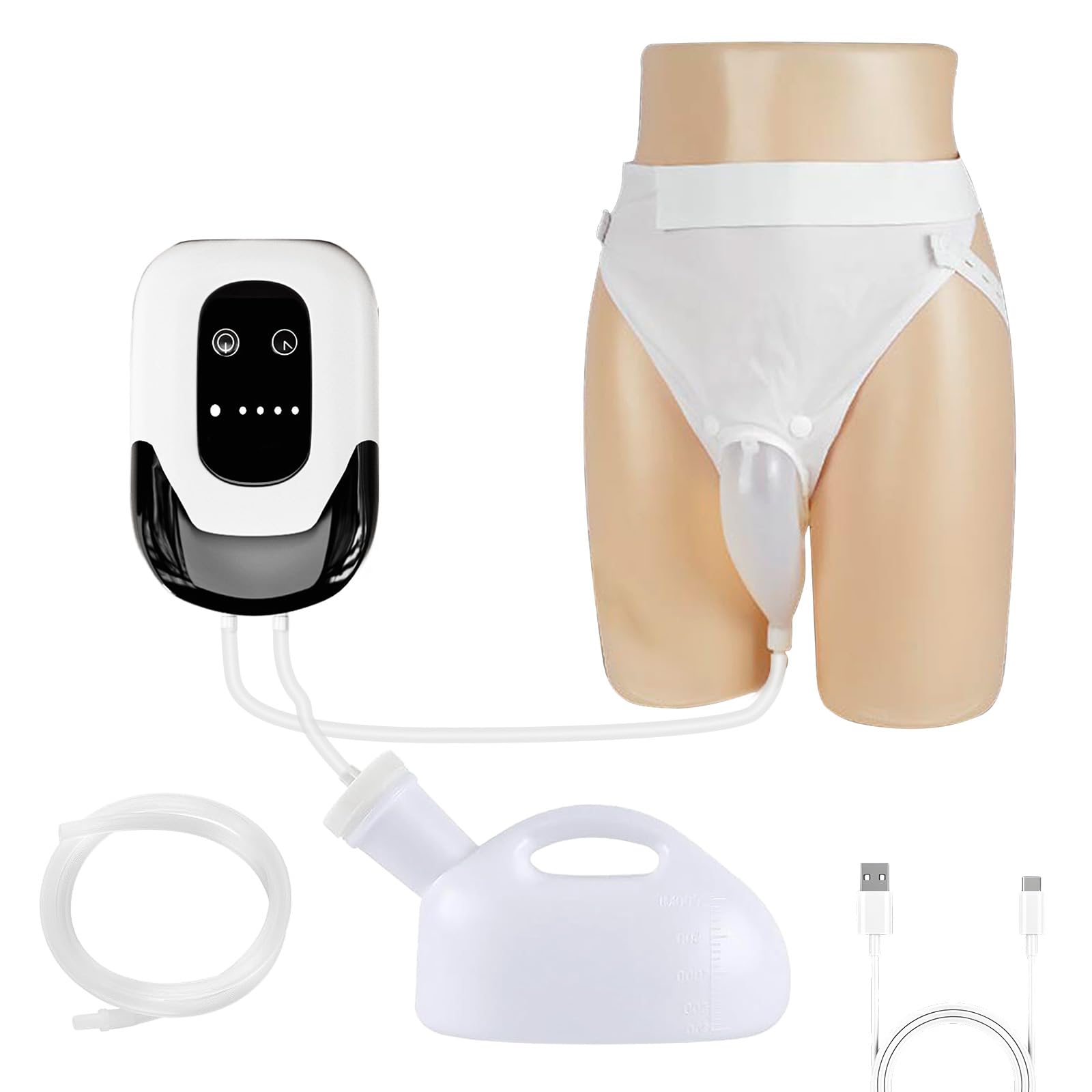 Photo 1 of 2025 Premium Intelligent Electric Urinal for Seniors 2000ml Large Capacity Automatic Start-Stop Dispenser with 6.5 ft Catheter Bed Rest Anti-Leakage Design with Lid Funnel (Men's Urinal)