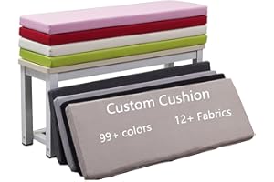 Custom Bench Cushions for Outdoor & Indoor, Personalized Window Seat Cushion with Optional Waterproof Cover, Piping, Non-Slip