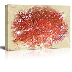 Canvas Print Landscape Wall Art - Autumn Leaves - Gallery Wrap Modern Home Art | Ready to Hang -12x18 inches