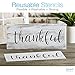 Grateful, Thankful, Blessed Stencil Set | Large Beautiful Calligraphy Stencils for Painting on Wood, DIY Farmhouse Decor, Create Rustic French Country Word Stenciled Signs
