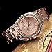 Top Plaza Unisex Fashion Women's Men's Crystal Rhinestones Accented Arabic Numerals Big Face Analog Quartz Alloy Watch, Rose Gold