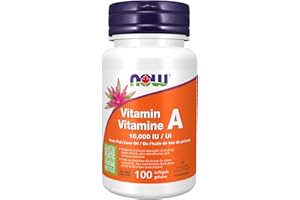 NOW Supplements, Vitamin A 10,000 IU, Eye Health, Essential Nutrition, 100 Softgels