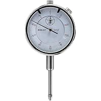 QWORK Dial Indicator, 0-1" Measurement Gauge Stainless Steel and 0.001" Precision, with Locking Screw