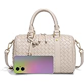 Woven Tote Bag for Women Leather Crossbody Purse, Handwoven Satchel Bag Top Handle Handbag with Adjustable Shoulder Strap