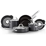 Calphalon Classic Pots and Pans Set, 10 Piece Cookware Set with No Boil-Over Inserts, Nonstick