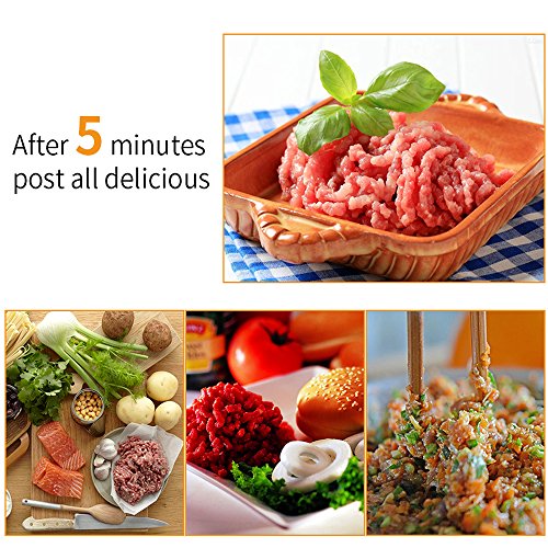 Meat Grinder Electric, iPstyle Heavy Duty Stainless Steel Food Grinder Machine Tool Set with Attachment Designed, Effortlessly Grind for Pasta Meat Vegetables Fruits 1200W - Thumbnail 4