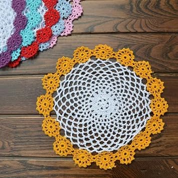 Diaidi Crochet Vintage Tischtuch Hakeln Zierdeckchen Rund