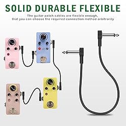 GOGHOST 3 Inch Guitar Patch Cables 6 Pack, 1/4" TS
