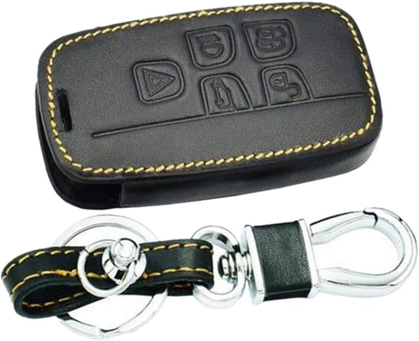 Happyit Leather Key Cover Cases for Land Rover RANGE ROVER SPORT Evoque Freelander 2 DISCOVER Discovery 5 Buttons Smart Keys